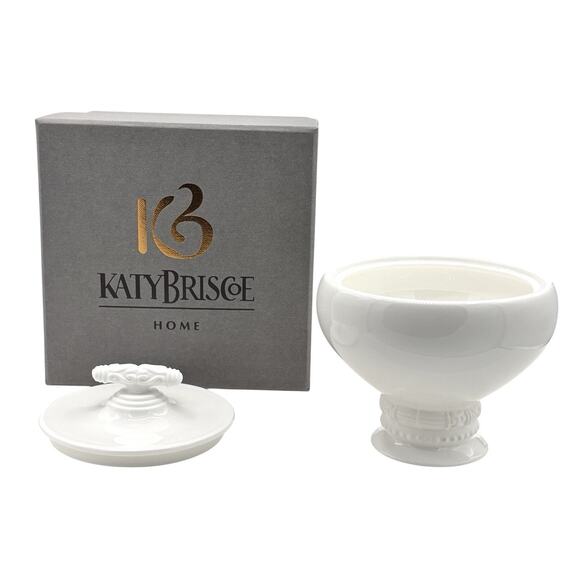 Katy Briscoe Covered Sugar Bowl Bangles Collection White Bone China NEW w/ Box - Picture 3 of 10